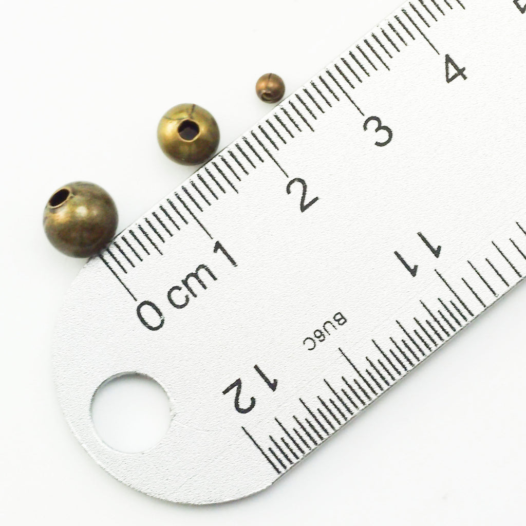 50 Seamed Round Beads - Antique Gold Plated Stainless Steel 2.5mm, 3mm, 4mm, 6mm, 8mm 100% Guarantee