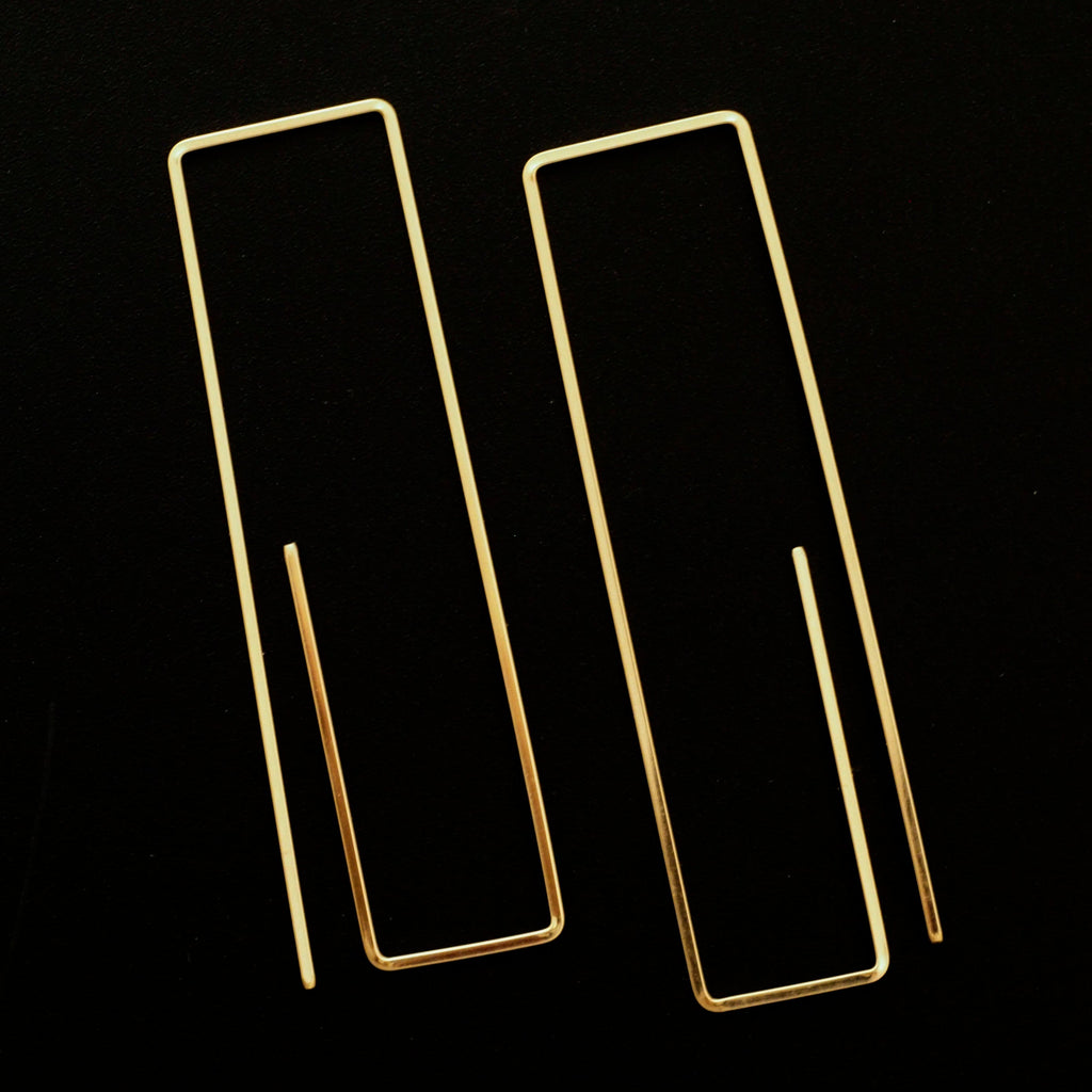 Stella Square Wire Earrings in 15 Metals Including Sterling Silver, 14kt Gold Fill, Titanium, Copper, Brass, Surgical Stainless Steel