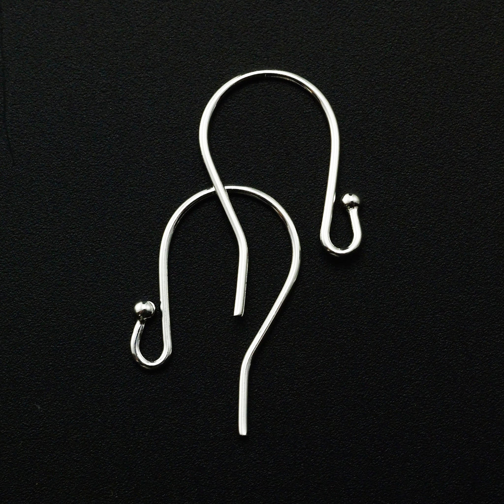 4 pairs Ear Wires in 19 gauge with 2mm Ball - Gold or Silver Plated - 100% Guarantee
