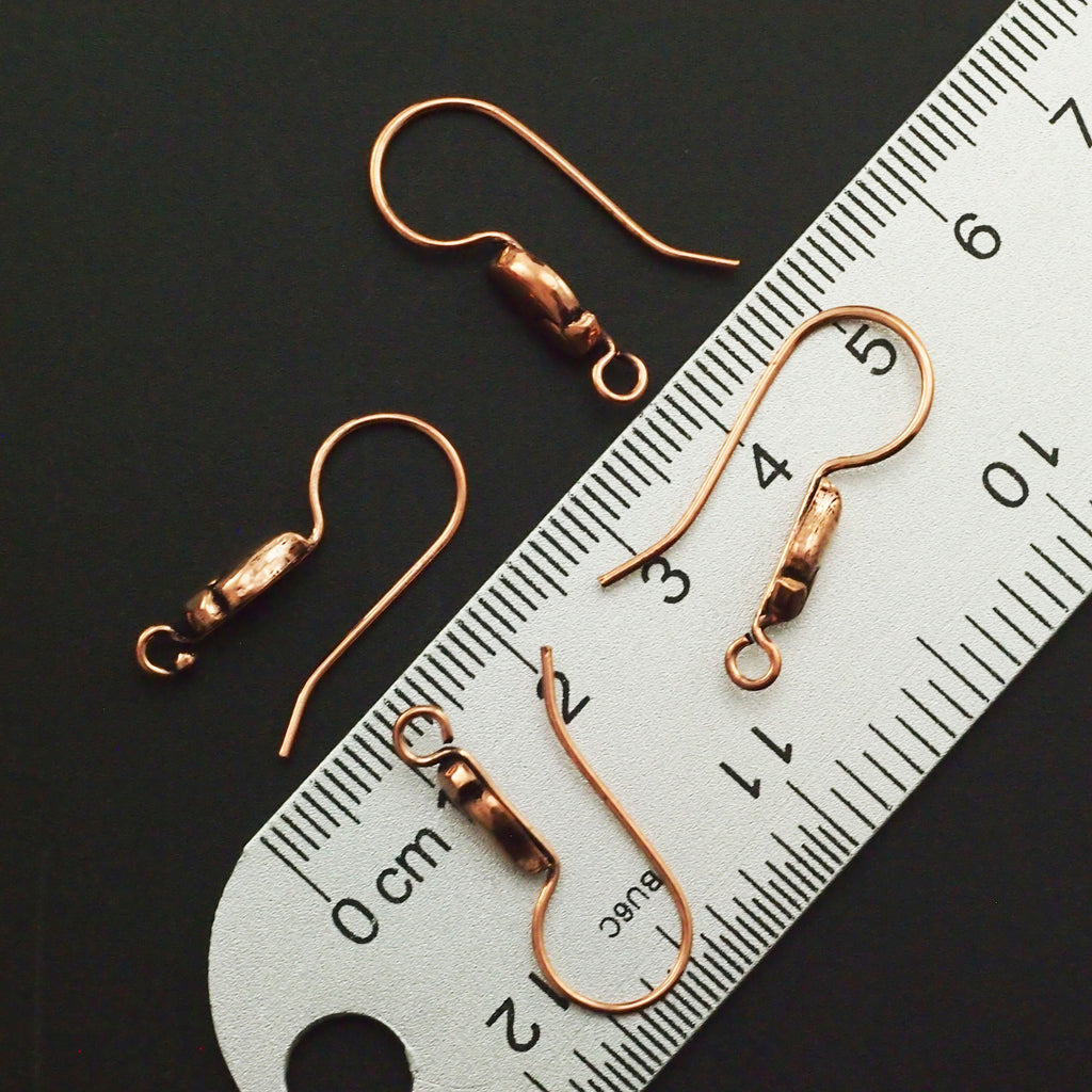 4 pairs - Antique Copper Ear Wires with Leaf - 100% Guarantee