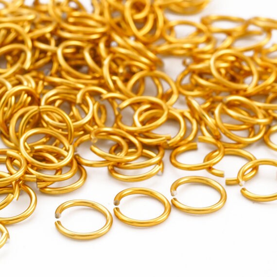100 Jump Rings 14 gauge Anodized Aluminum 10mm ID - 13.2mm OD - 3/8"