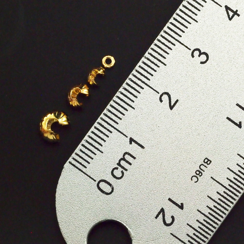 40 Corrugated Crimp Covers - Silver Plate, Gold Plate, Gunmetal, Antique Gold, Stainless Steel - Best Commercially Made