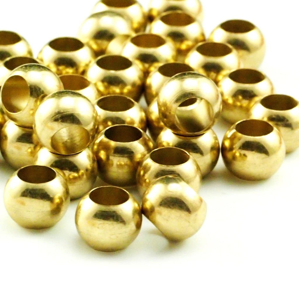 15 - Solid Brass Crow Beads 8mm X 6mm - 100% Guarantee