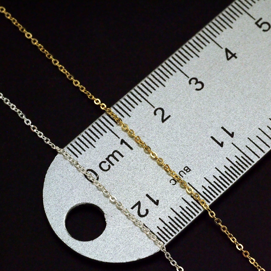2 -1.2mm Silver or Gold Plated Flat Cable Chains 18" or 16" lengths - Finished with Clasp - Made in the USA - These Are The Best Chain