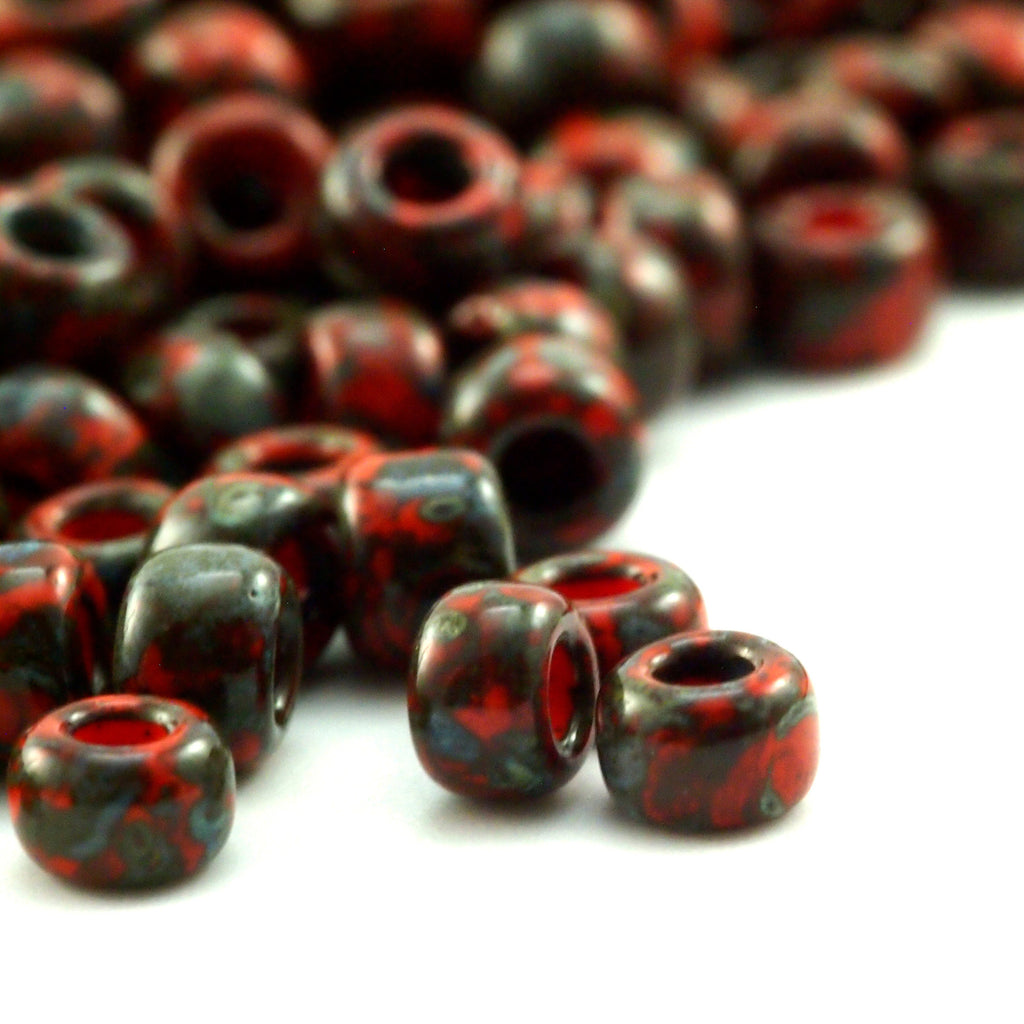 Miyuki 4513 Opaque Red Picasso 6/0, 8/0, 11/0 Seed Beads - 100% Guarantee
