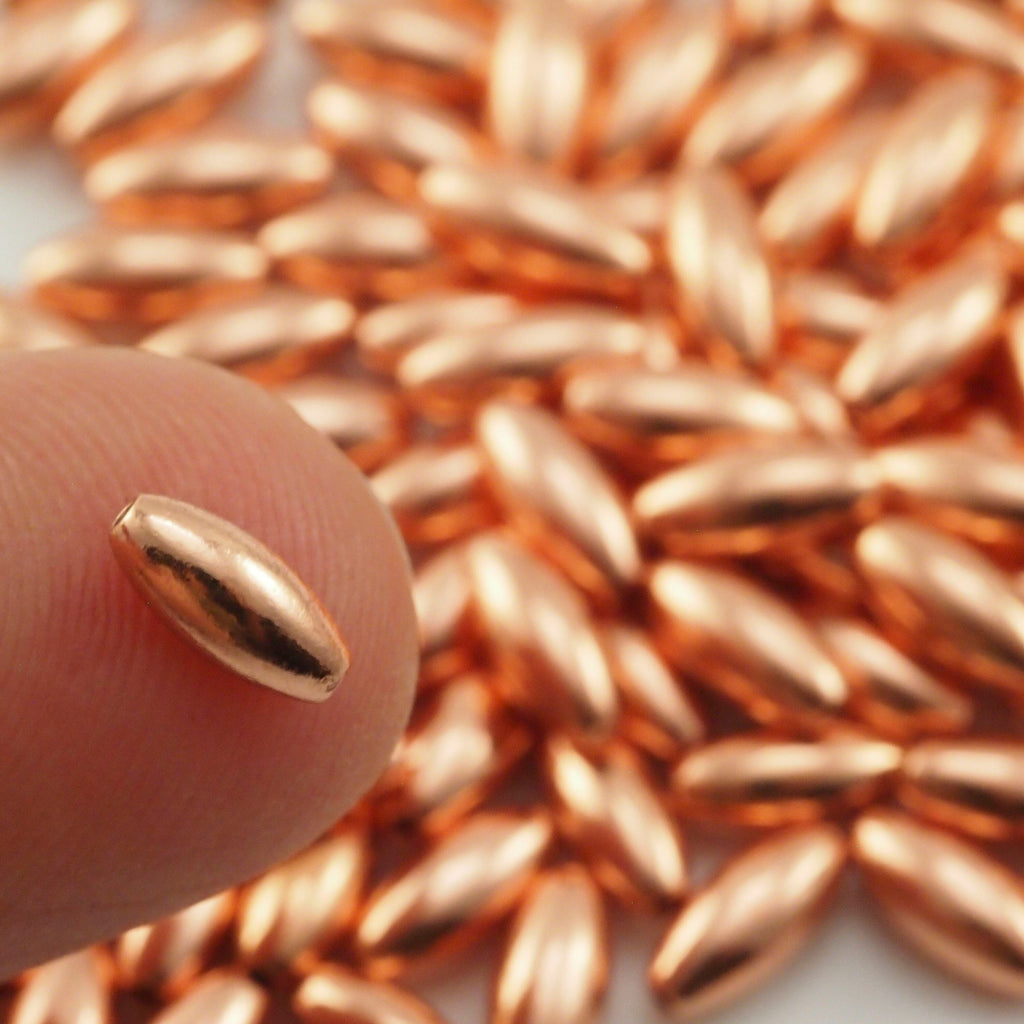 50 Smooth Oval Copper Beads - Clear Coated to Prevent Tarnish - 100% Guarantee in 5mm, 7mm, 9mm