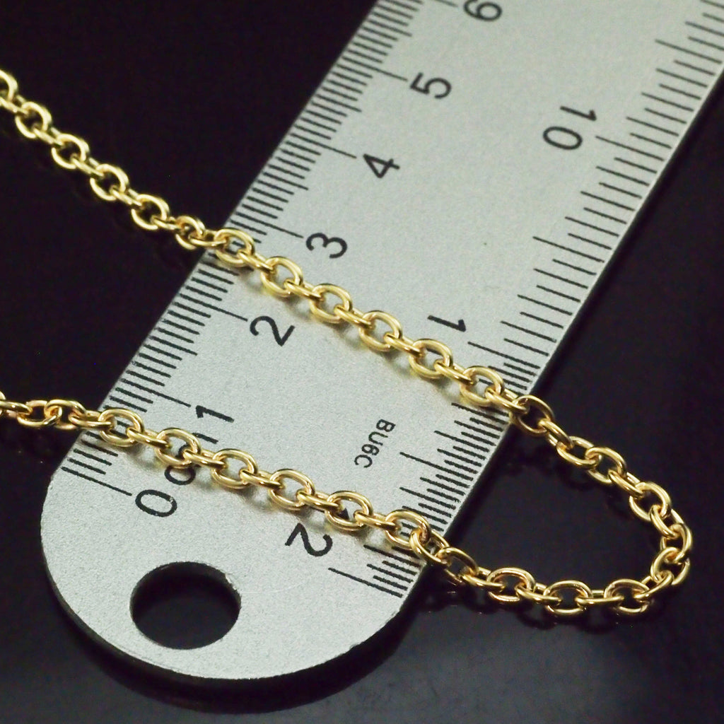 Solid Brass 2.8mm Oval Cable Chain - By the Foot or Finished with a Lobster Clasp - Made in the USA - Shiny or Antique Chain
