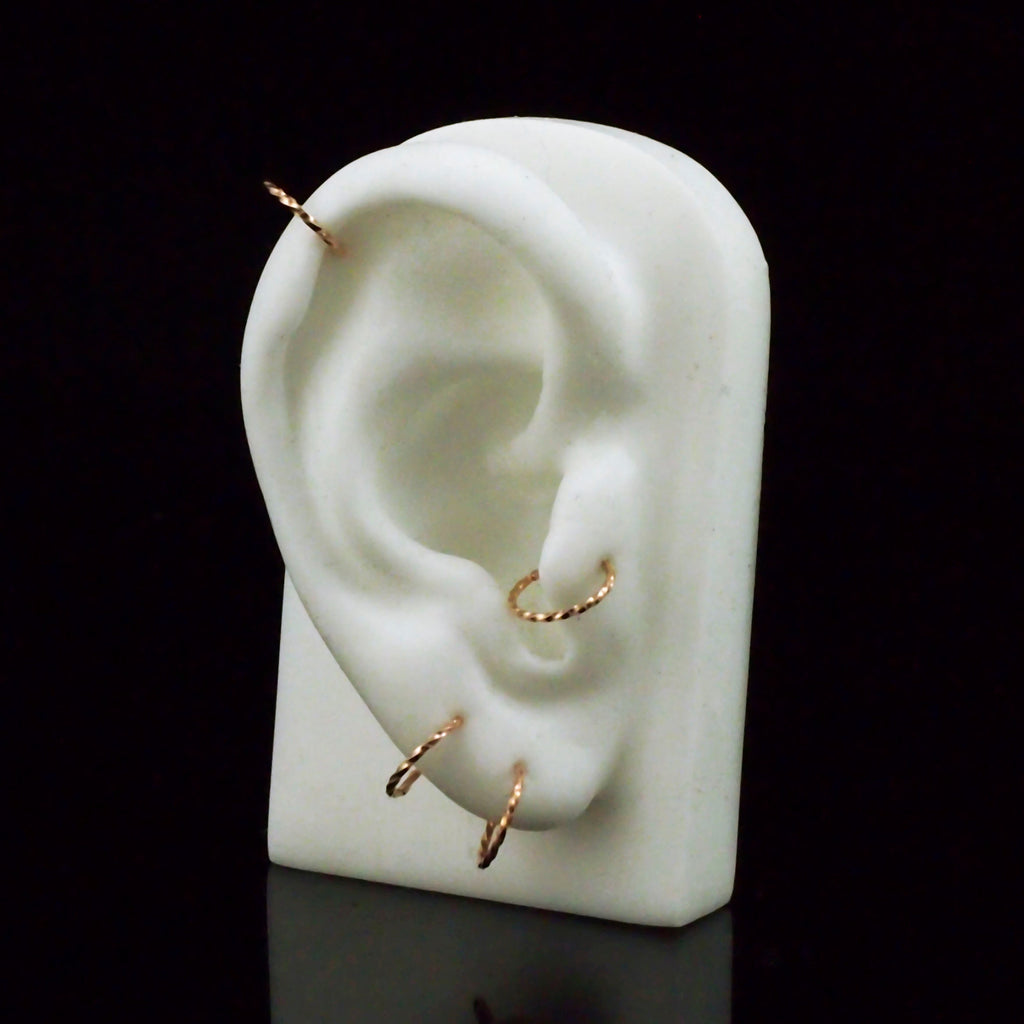 1 - Twisted Simple Hoop Earring - You Pick Gauge and Diameter - Argentium Sterling, 14kt Gold Fill, 14kt Rose Gold Fill