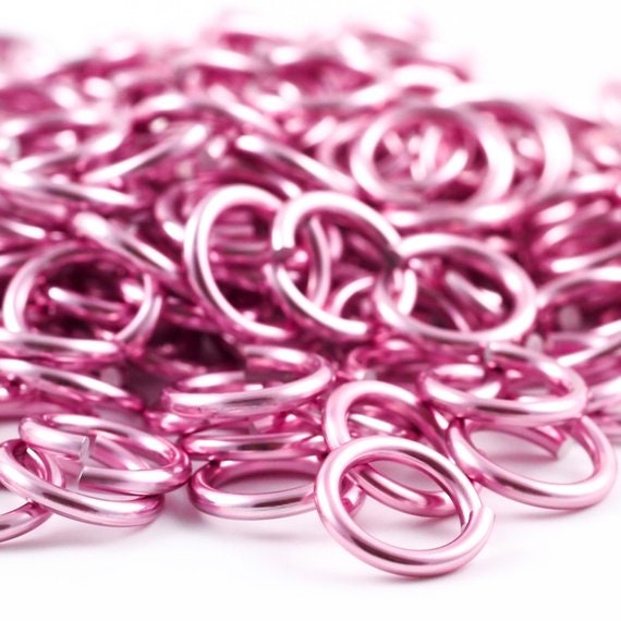 100 Jump Rings Anodized Aluminum 12 gauge 10mm ID - 14mm OD - 3/8"