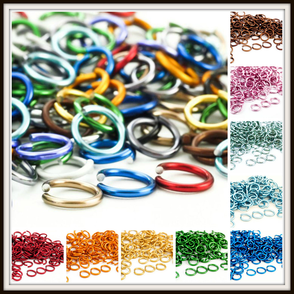 100 Jump Rings Anodized Aluminum 12 gauge 10mm ID - 14mm OD - 3/8"