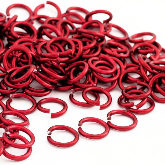 100 Jump Rings 12 gauge Anodized Aluminum 8.4mm ID - 12.3mm OD - 5/16"