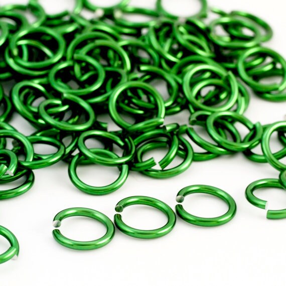 100 Jump Rings 12 gauge Anodized Aluminum 8.4mm ID - 12.3mm OD - 5/16"