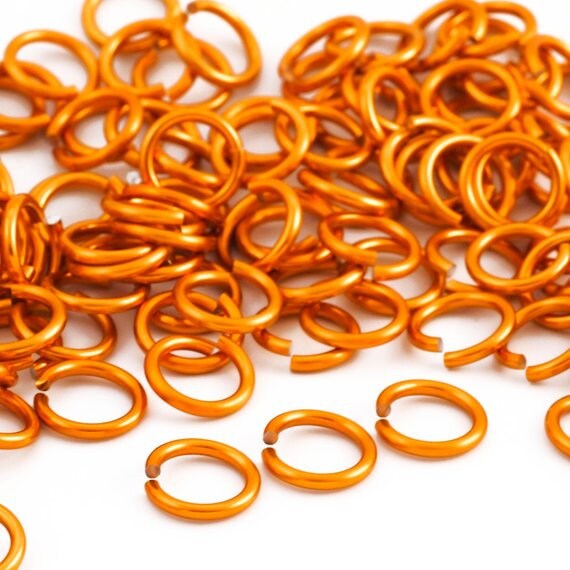 100 Jump Rings 12 gauge Anodized Aluminum 8.4mm ID - 12.3mm OD - 5/16"