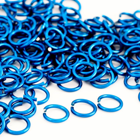 100 Jump Rings 12 gauge Anodized Aluminum 8.4mm ID - 12.3mm OD - 5/16"