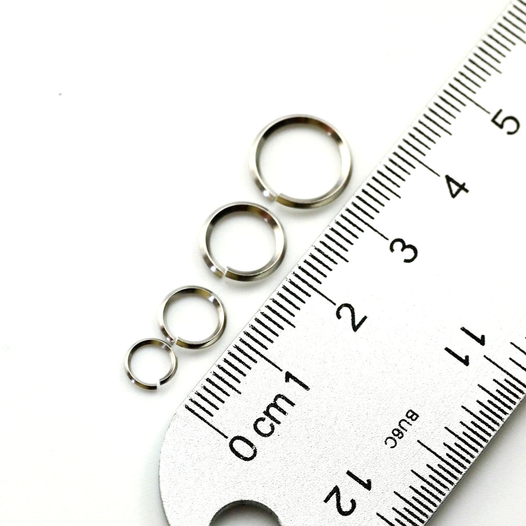 50 Square on Edge Stainless Steel Jump Rings - 4 Sizes - Best Commercially Made - 100% Guarantee - Economically Priced