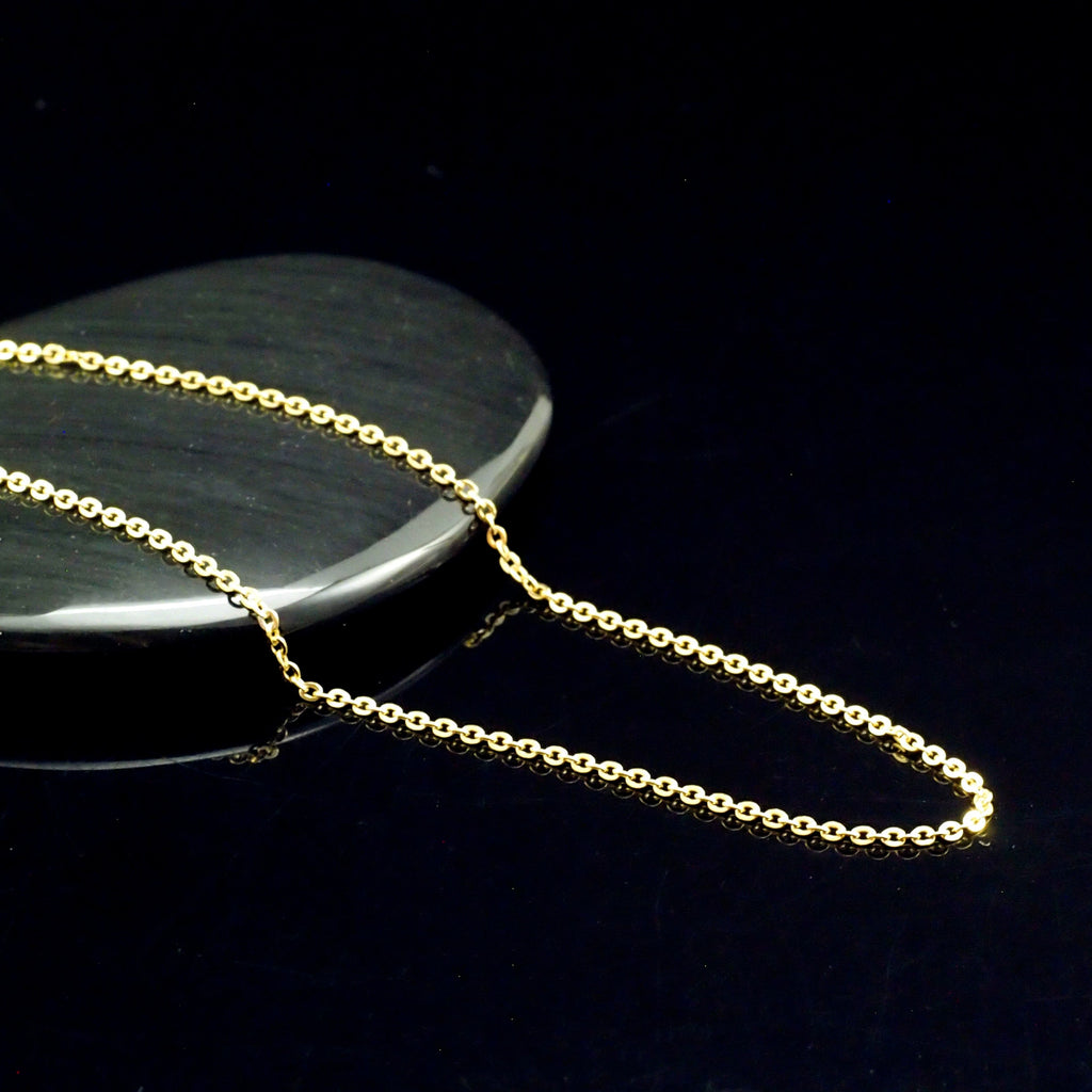 2 -1.2mm Silver or Gold Plated Flat Cable Chains 18" or 16" lengths - Finished with Clasp - Made in the USA - These Are The Best Chain