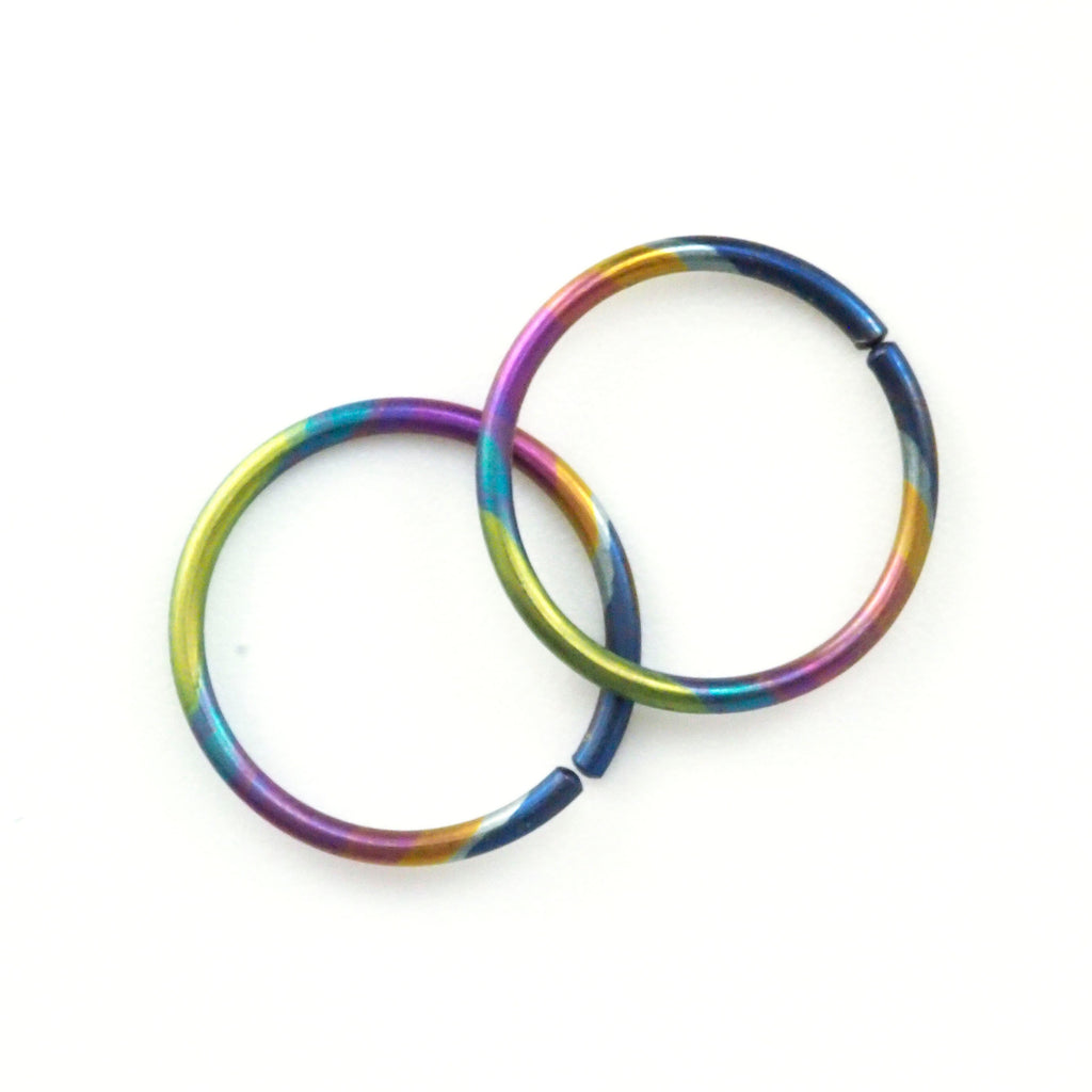 1 Simple Hoop Earring in Niobium 20 gauge 10mm - Perfect for Sensitive Skin - Hypo Allergenic and Looks Great Too
