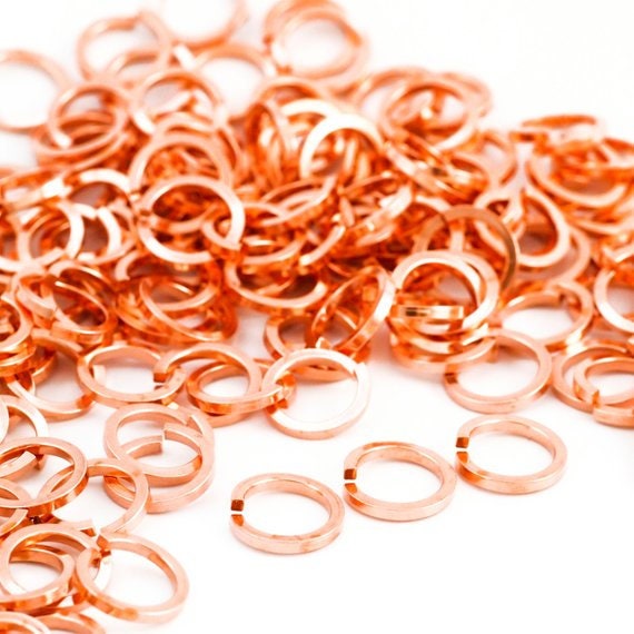 50 - Half Hard Square Copper Jump Rings - 14 gauge 1/4", 3/8", 5/16" and 16 gauge 3/16", 1/4", 5/16"