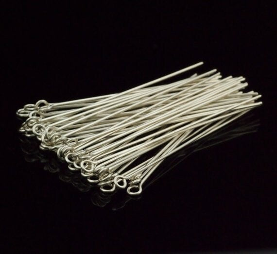 10 Sterling Silver, 14kt Yellow Gold Filled, Rose Gold Filled Eye Pins - Handcrafted in Your Choice of Gauge and Length