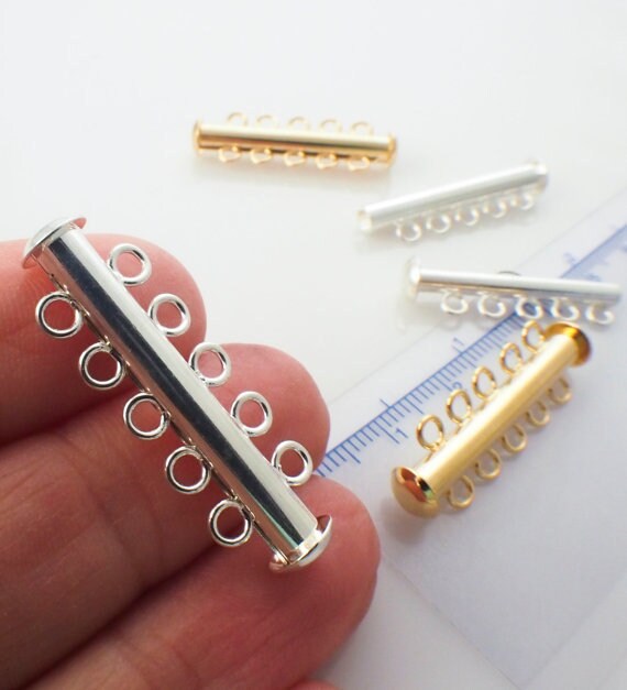 4 Slide Lock Clasps - 2, 3, 4, 5 Strands - You Pick From 7 Finishes - 100% Guarantee
