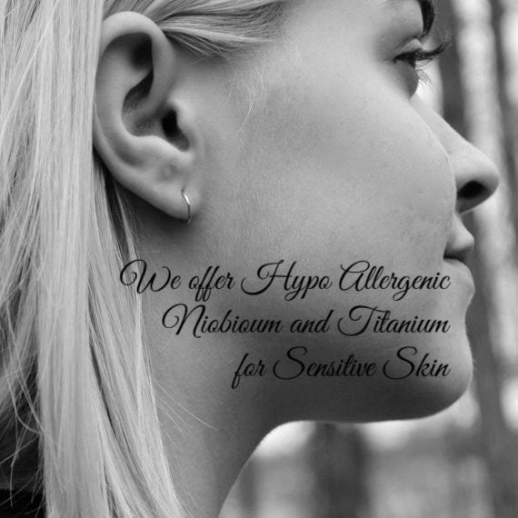 1 Simple Niobium Hypoallergenic Earring Hoop - 22, 20, 18, 16, 14 gauge - Diameter and 21 Colors to Select from