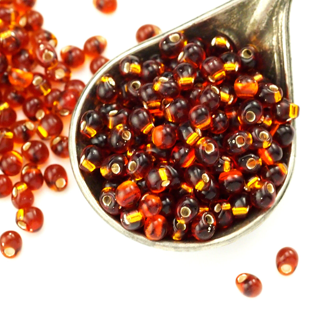 Silver Lined Dark Topaz Drop Glass Beads - 3.4mm Miyuki - 100% Guarantee