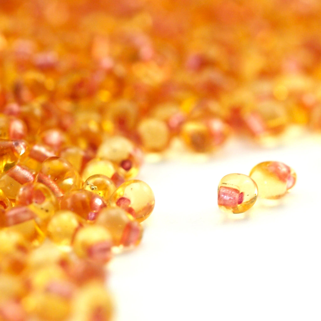 Sparkling Rose Lined Light Topaz Fringe Glass Beads - 3.4mm Miyuki Tear Drops - 100% Guarantee