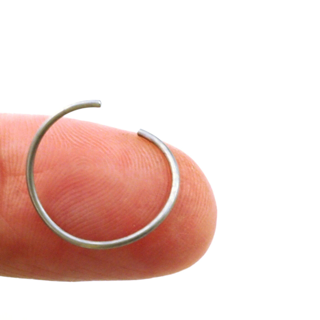 1 Simple Titanium Hypoallergenic Hoop Earring - 22, 20, 18, 16, 14, 12 gauge - 20 Colors to Select From