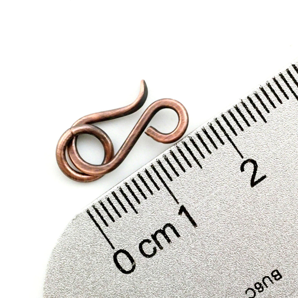 Clasp Hand Forged Medium Copper 16mm X 10mm with Jump Ring