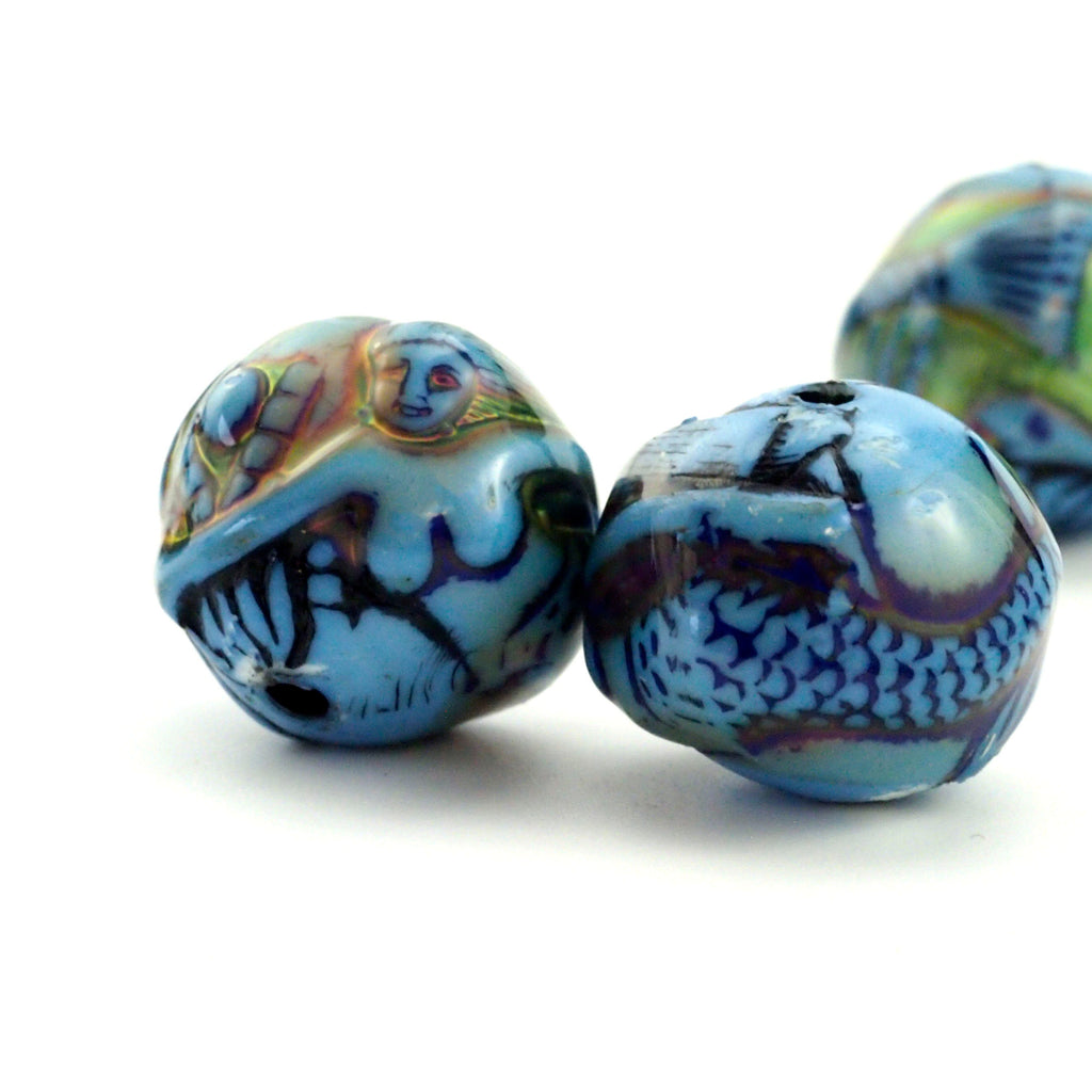 2 Ocean Beauty Mood Beads - 15mm X 18mm - 100% Guarantee - Color Changing Mermaid Creating