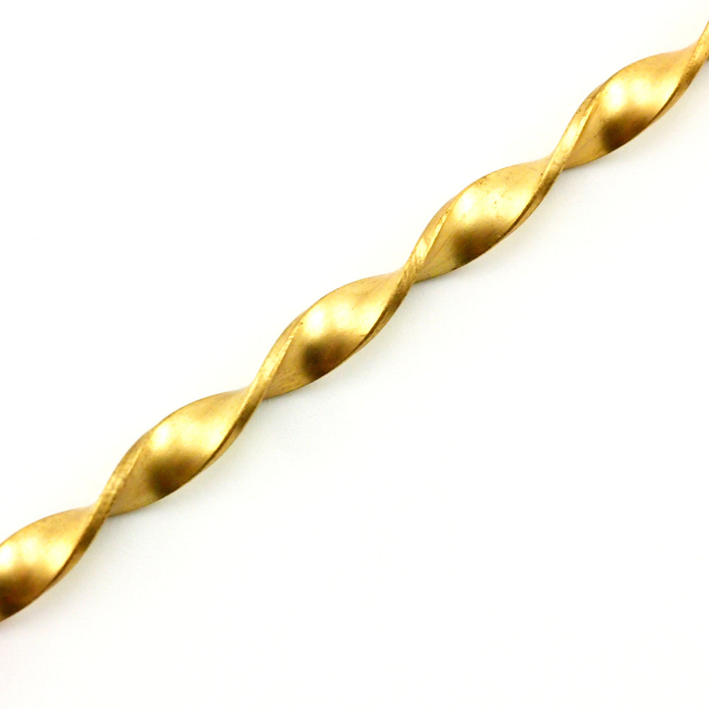 Twisted Flat Wire 4mm Rich Low Brass - By the Foot