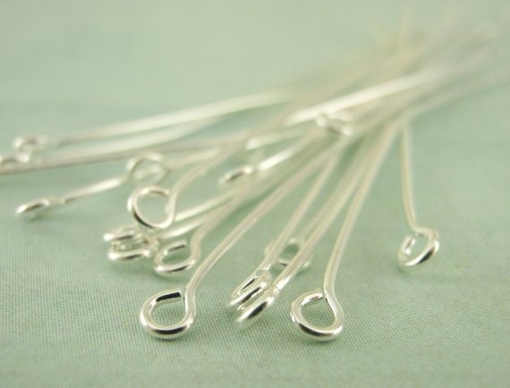 100 Eye Pins - Best Commercial Choice in Gold Plate, Silver Plate, Antique Gold, Antique Silver, Gunmetal in 21 and 24 gauge