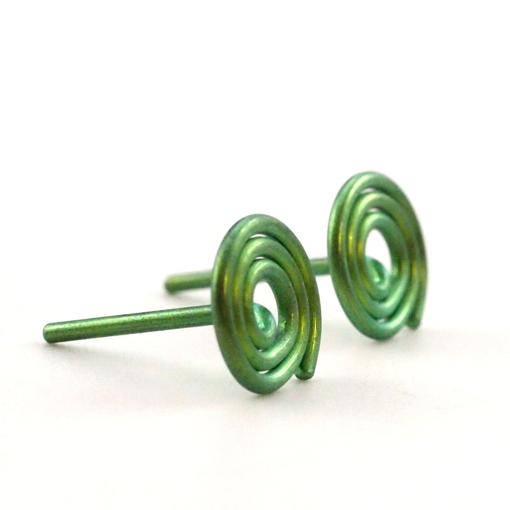 Niobium Hypoallergenic Coil Post Earrings 20 gauge - 5mm, 7mm or 9mm