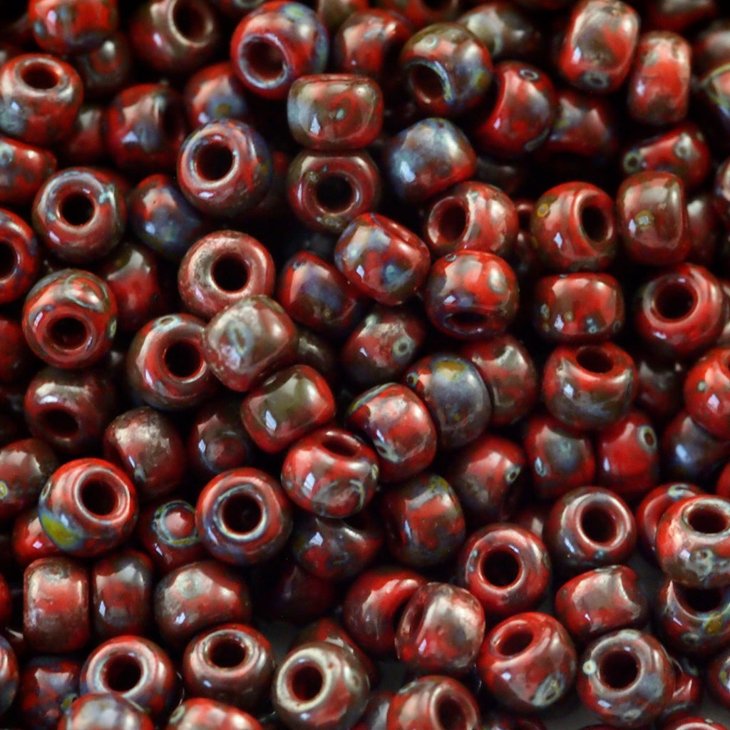Miyuki 4513 Opaque Red Picasso 6/0, 8/0, 11/0 Seed Beads - 100% Guarantee