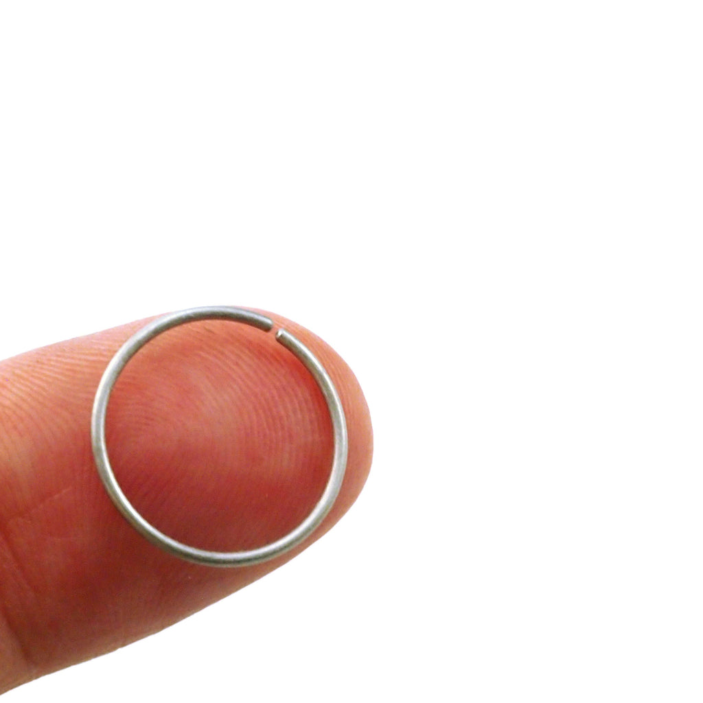 1 Simple Titanium Hypoallergenic Hoop Earring - 22, 20, 18, 16, 14, 12 gauge - 20 Colors to Select From