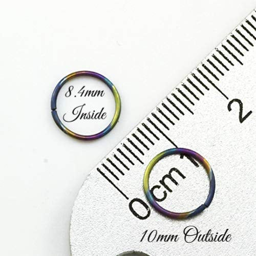 1 Simple Hoop Earring in Niobium 20 gauge 10mm - Perfect for Sensitive Skin - Hypo Allergenic and Looks Great Too