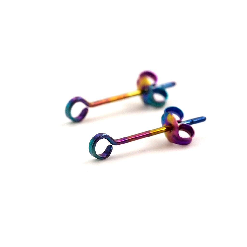 1 Pair Earring Posts with Loops - Handmade in Stainless Steel, Niobium, Sterling Silver, 14kt Gold Filled, Titanium