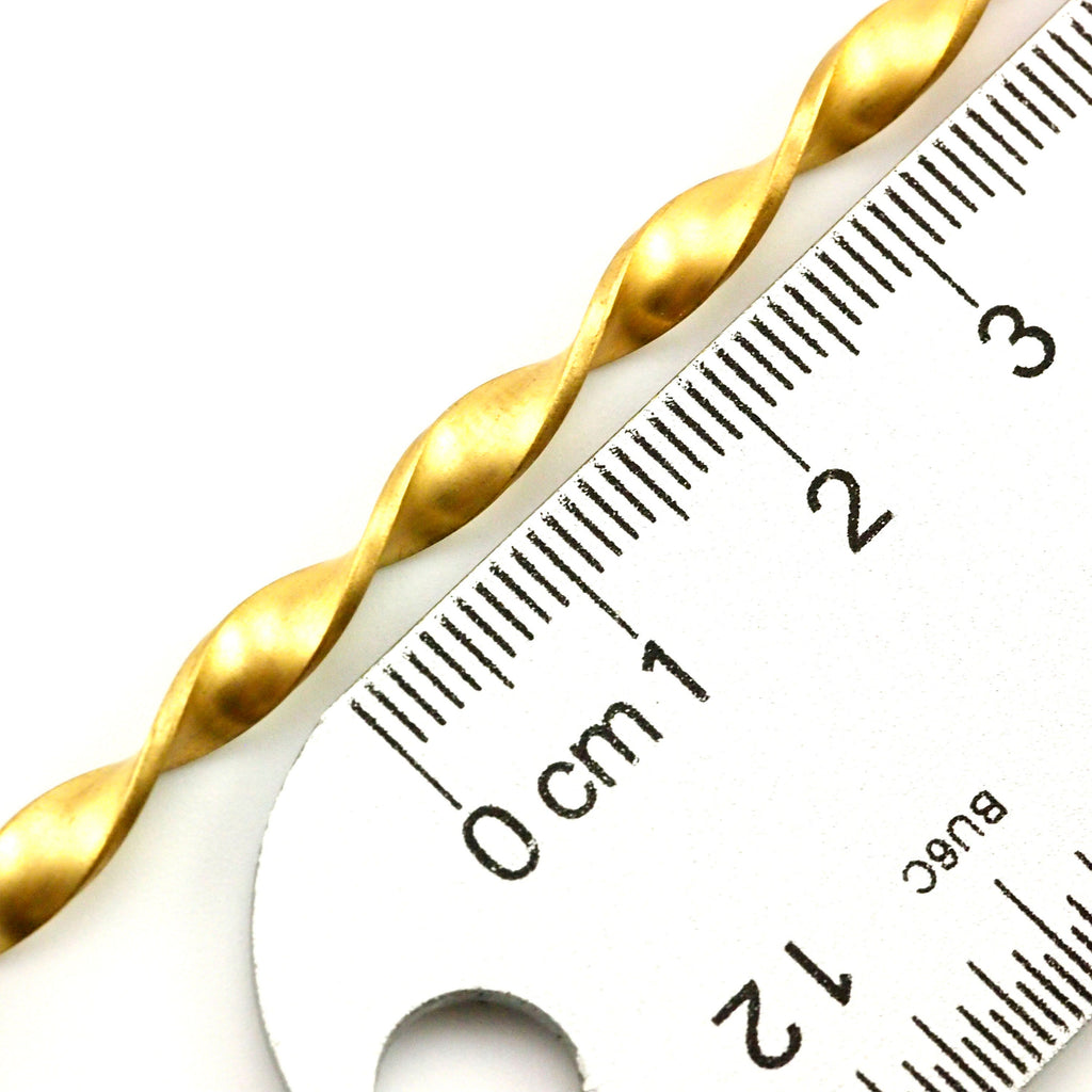 Wire Rich Low Brass Twisted Flat 4mm - By the Foot - Made in the USA