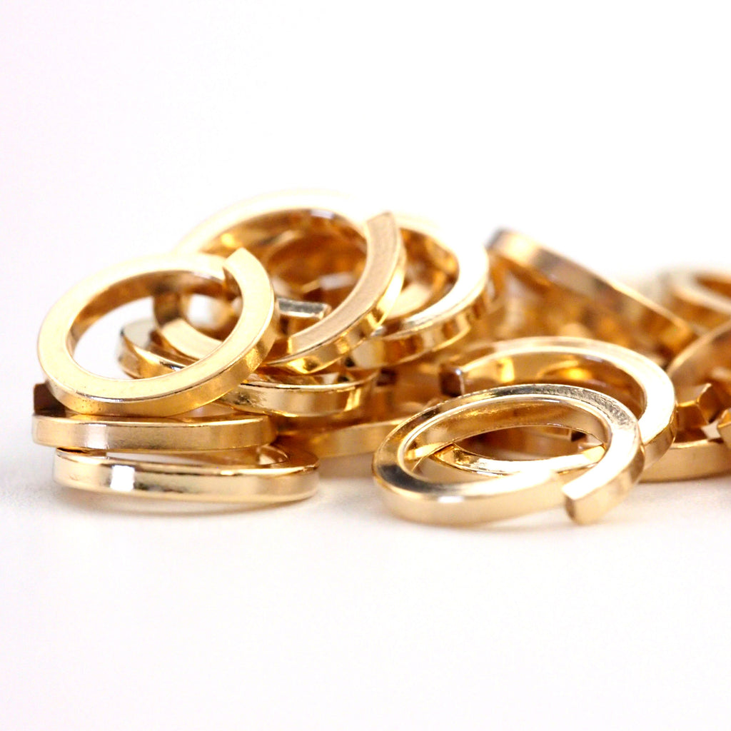 50 Handcrafted 14kt Yellow or Rose Gold Filled Square or Square on Edge Jump Rings - 22, 20, 18, 16 Gauge