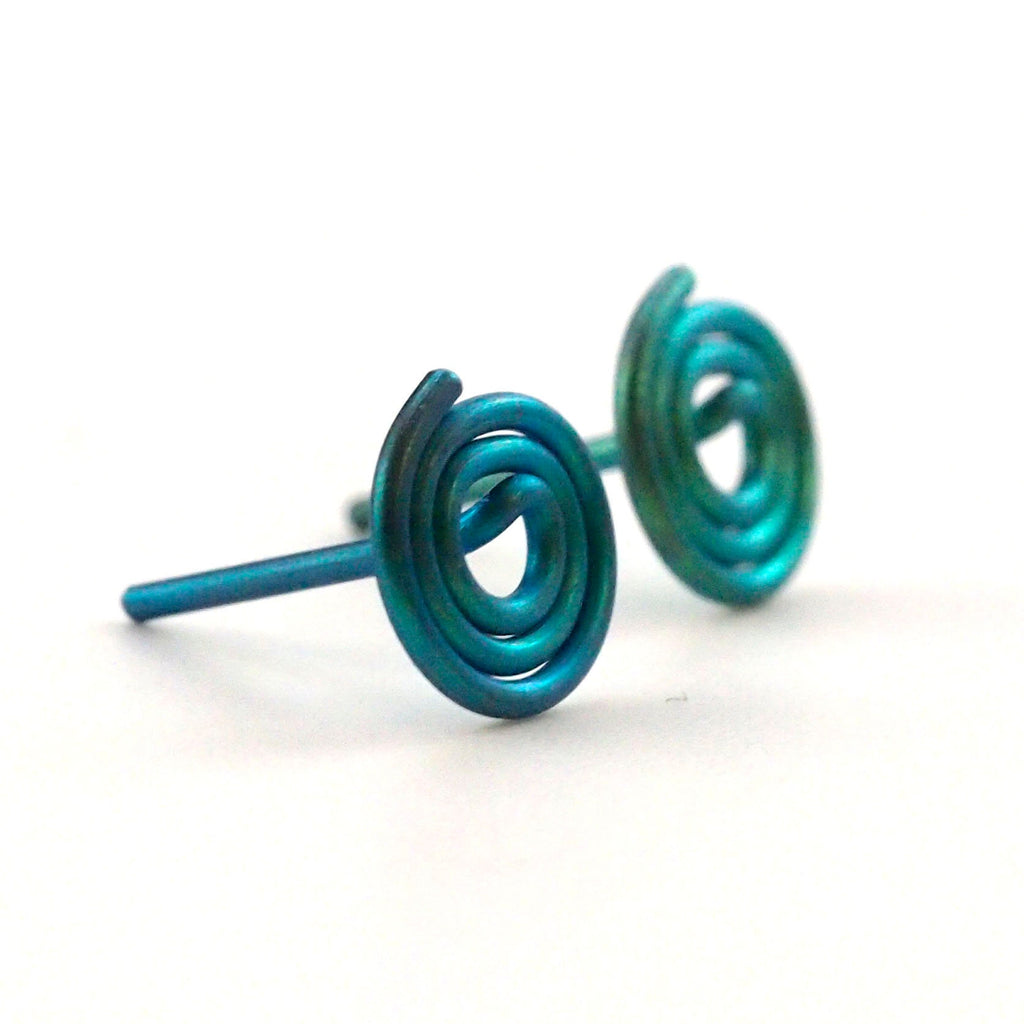 Niobium Hypoallergenic Coil Post Earrings 20 gauge - 5mm, 7mm or 9mm