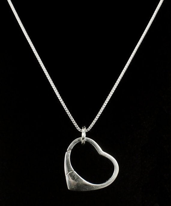 1 Sterling Silver Heart Lobster Clasp - Triggerless - 25mm X 23mm - Shiny, Antique or Black - Best Commercially Made - 100% Guarantee