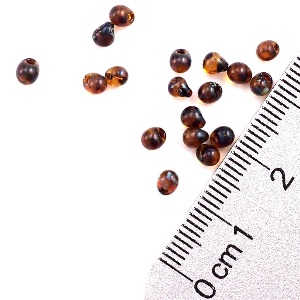 Transparent Dark Topaz Picasso Miyuki Drop Seed Beads - 100% Guarantee