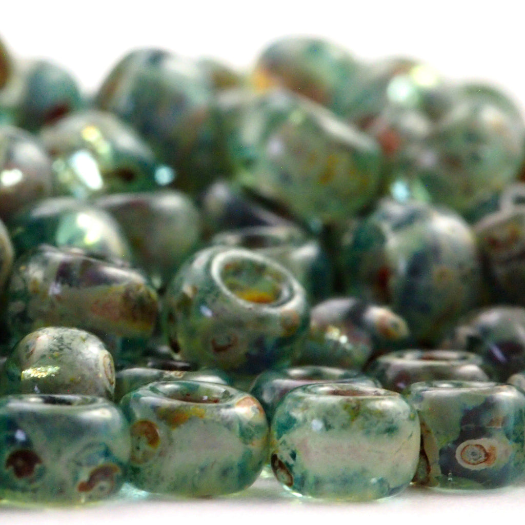 Miyuki 4506 Transparent Seafoam Picasso Miyuki 6/0, 8/0, 11/0 Seed Beads - 100% Guarantee
