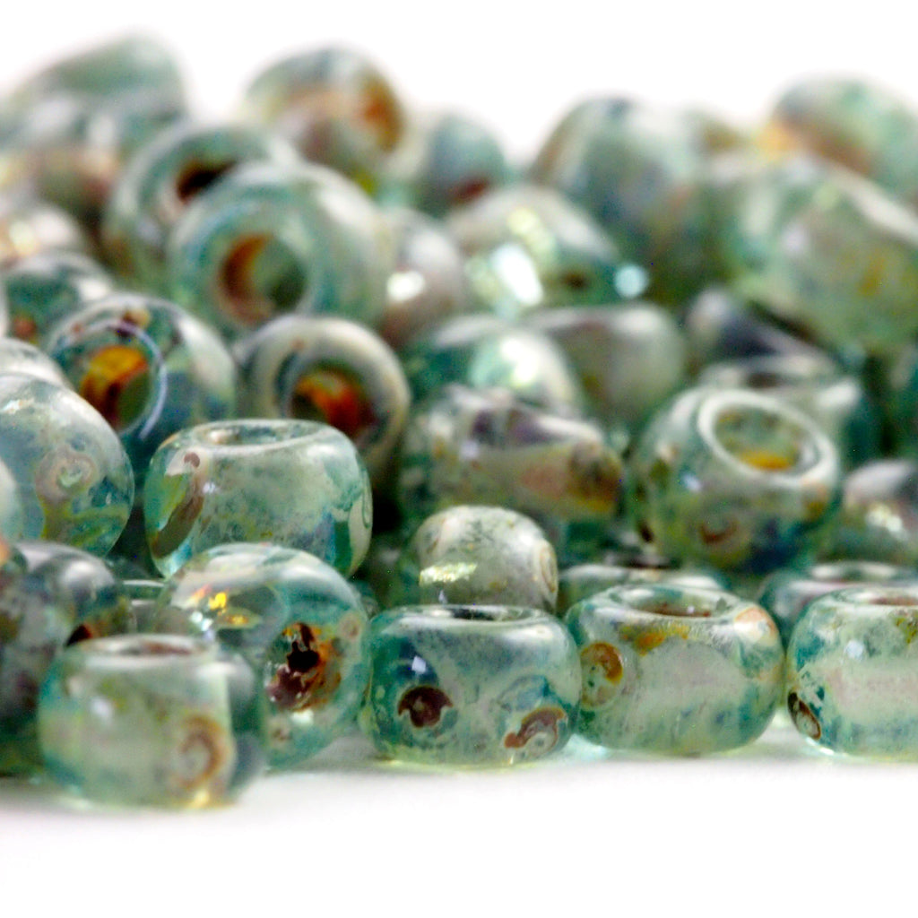 Miyuki 4506 Transparent Seafoam Picasso Miyuki 6/0, 8/0, 11/0 Seed Beads - 100% Guarantee