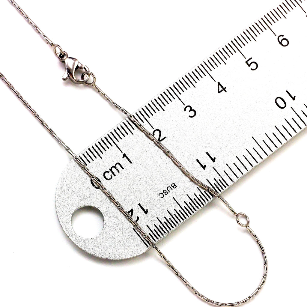 1 Stainless Steel 1mm Rectangle Cable Chain Adjustable 16 and 18 or 18 and 20 inches