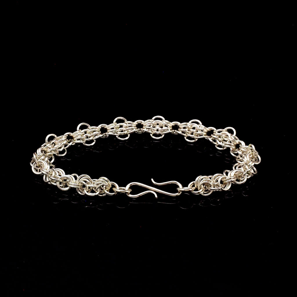 Kit Sterling Silver and Copper Butterfly Weave Bracelet Beginner Chainmaille Jewelry Creating