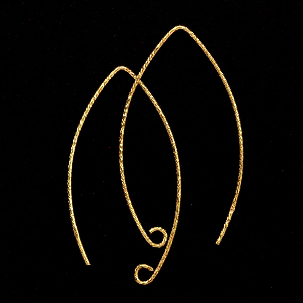 Marquise Sterling Silver Ear Wires - Also Available in 14kt Gold Finished - 100% Guarantee