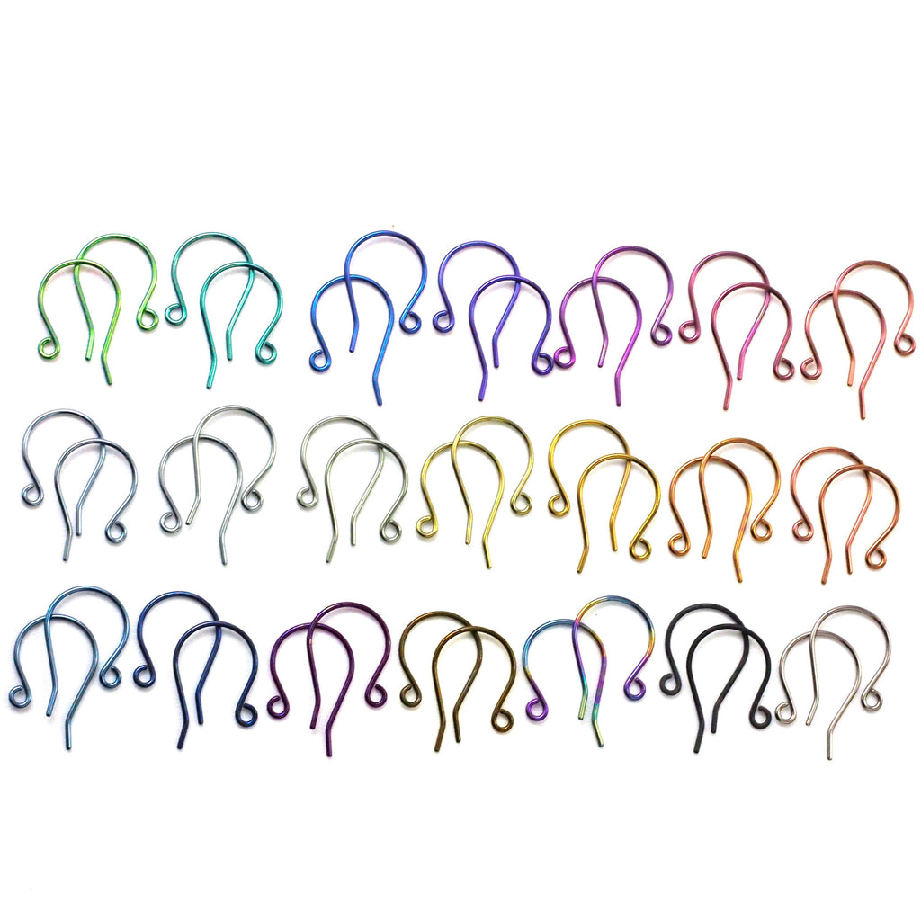 1, 3, or 5 Pairs Stylish 20 gauge Colorful Niobium Ear Wires Handmade Hypoallergenic
