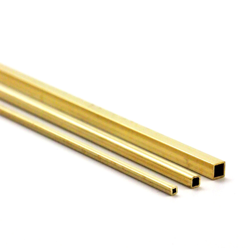 5 Segments of Square Brass Tubing - 28 gauge in Custom Lengths from 1/2 inch to 12 inch 7 Diameters From 1.6mm OD to 6.35mm OD