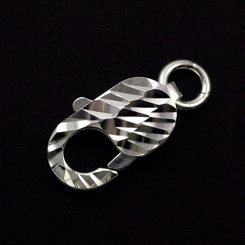 1 Sterling Silver Diamond Cut Oval Lobster Clasps in 10mm, 12mm, 14mm or 16mm - 100% Guarantee